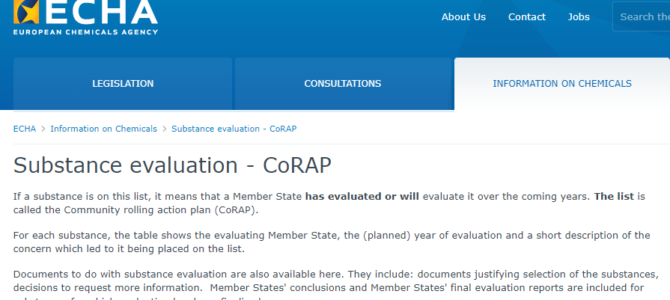 Corap: 24 substances to be evaluated in 2023-2025