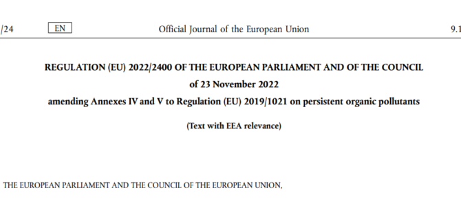 POPs Annexes IV and V amended