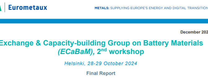 Report Battery 2nd Workshop Eurometalux 2024