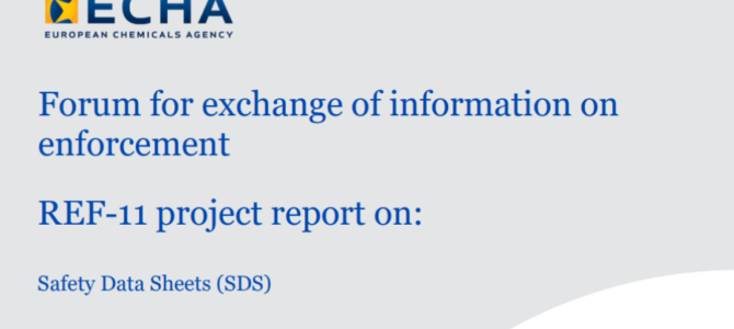 ECHA REF-11 : Safety Data Sheets and checking the conformity with the requirements of the new Annex II of REACH 